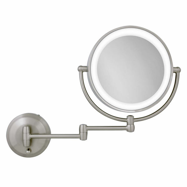 Zadro 10X/1X Magnification Next Generation LED Lighted Wall Mount Mirror, Satin Nickel