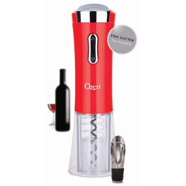 Ozeri Nouveaux II Electric Wine Opener with Foil Cutter, Wine Pourer and Stopper