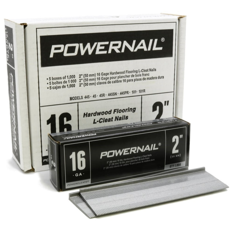Powernail PowerCleat 16ga 2" L-Cleat. Box of 5,000