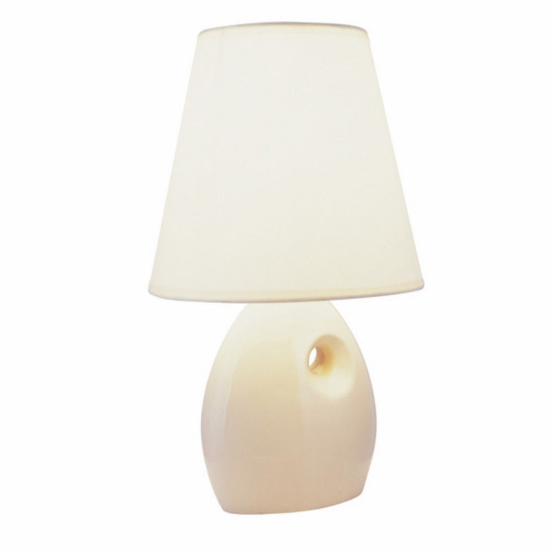 ORE International 622 13-Inch Ceramic Table Lamp, Ivory with Empire Lamp Shade