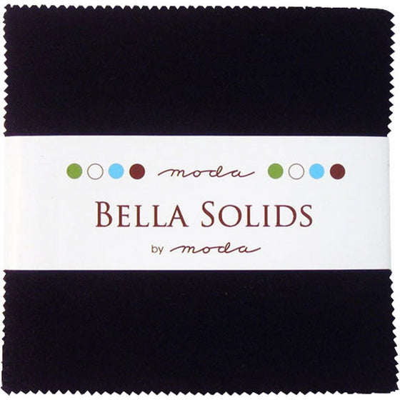 Bella Solids Blacks Moda Charm Pack By Moda Fabrics; 42-5" Quilt Squares