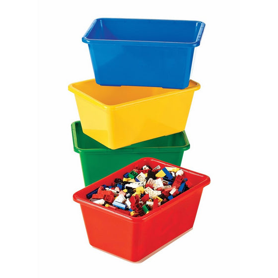 Tot Tutors Kids' Primary Colors Small Storage Bins, Set of 4