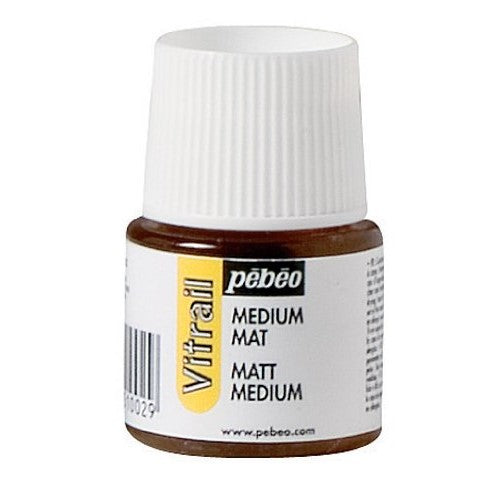 Pebeo Vitrail, Stained Glass Effect Paint Auxiliaries, 45 ml Bottle - Matt Medium