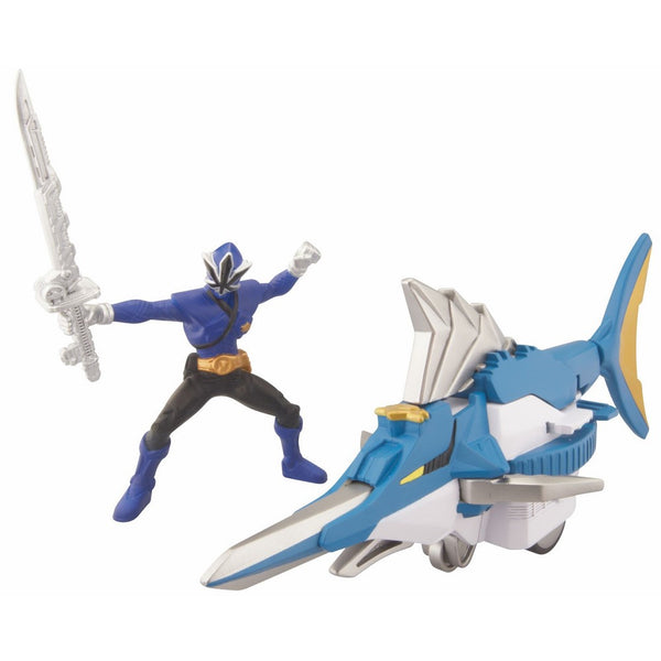 Power Ranger Zord Vehicle w/ Figure, SwordfishZord with Blue Ranger