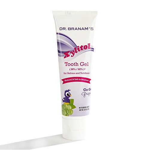 Branam Oral Health Xylitol Tooth Gel for Babies and Toddlers Go Go Grape, 4 Ounce