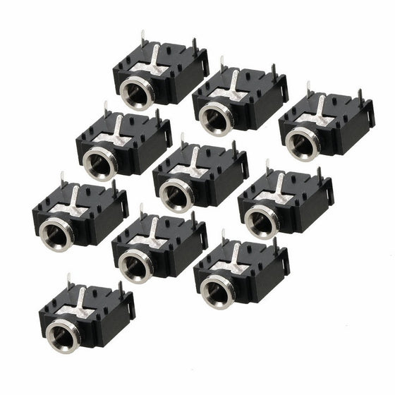 10 Pcs 3 Pin PCB Mount Female 3.5mm Stereo Jack Socket Connector