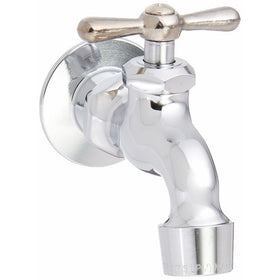 Homewerks 3210-160-CH-B-Z Single Handle Wall-Mount Faucet with Aerator and Flange, Chrome