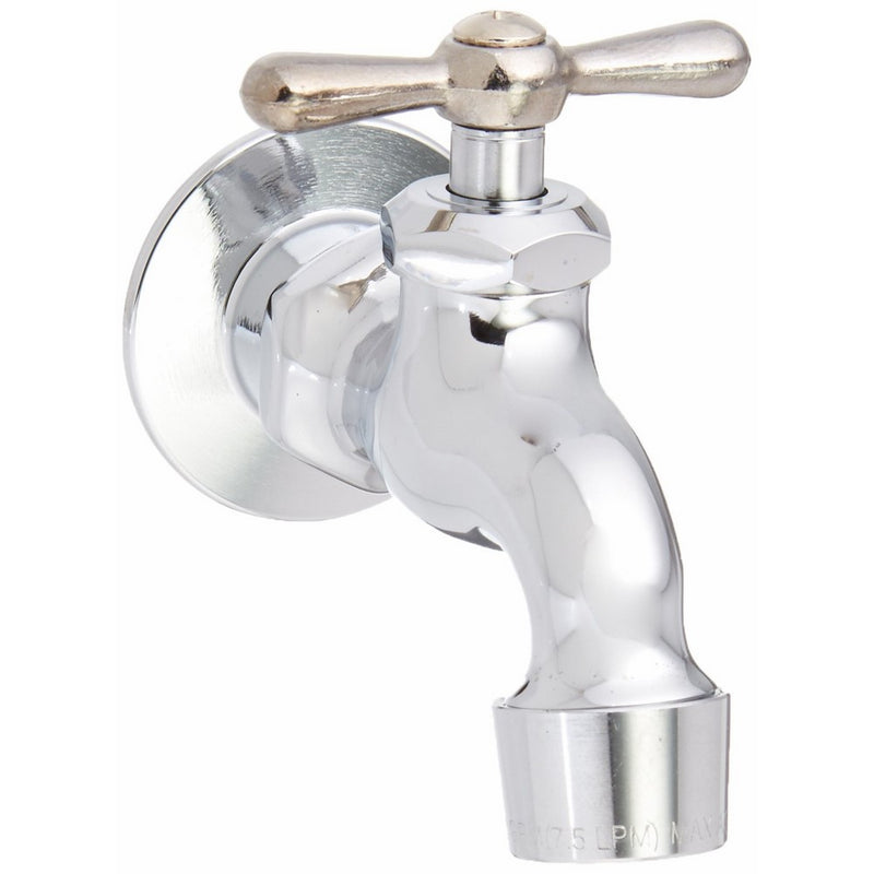 Homewerks 3210-160-CH-B-Z Single Handle Wall-Mount Faucet with Aerator and Flange, Chrome