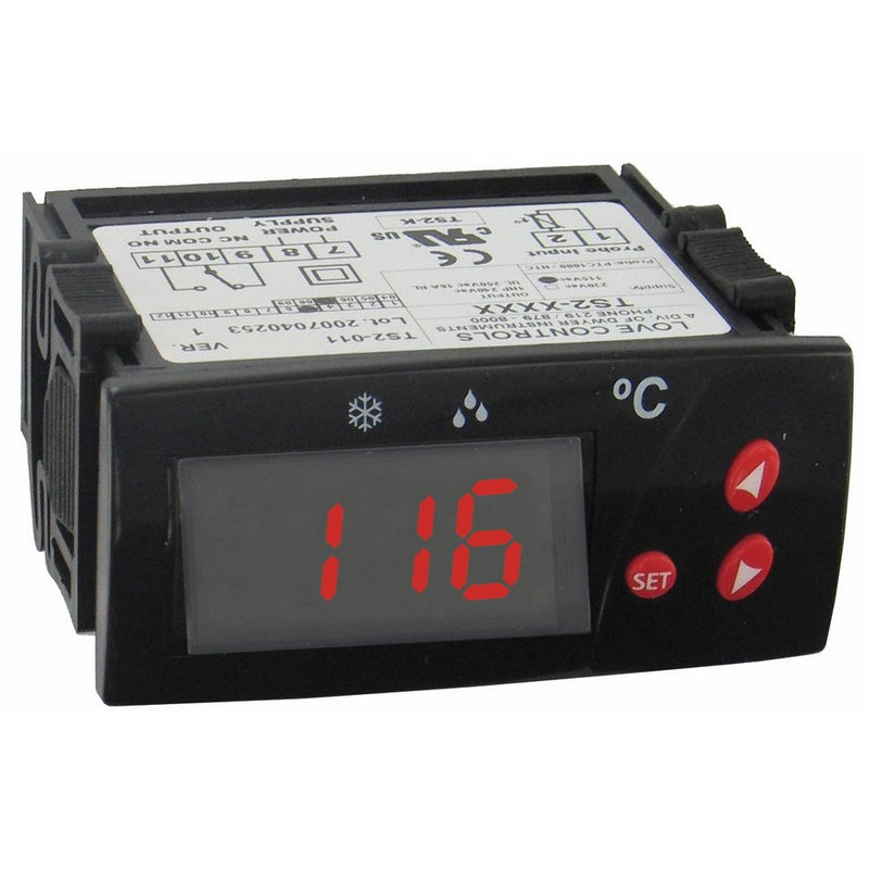 Dwyer Love Series TS2 Digital Temperature Switch, Red Display, 24 VAC/VDC Supply Voltage, °F display