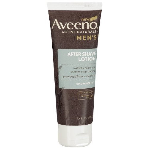 Aveeno Men's Fragrance Free After Shave Lotion, 3.4 Ounce