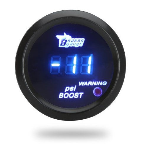 Docooler Digital Turbo Boost Gauge Meter with Sensor for Auto Car 52mm 2in LCD -1429 PSI Warning Light Black