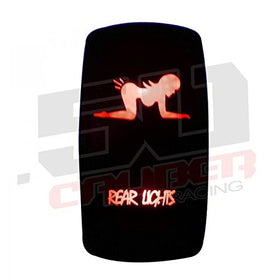 50 Caliber Racing Funny Rocker Switch On-Off Red Rear Lights Toggle Button Fits All UTV's, Boat's, Jeep's, Truck's, Waterproof