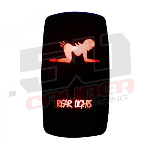 50 Caliber Racing Funny Rocker Switch On-Off Red Rear Lights Toggle Button Fits All UTV's, Boat's, Jeep's, Truck's, Waterproof