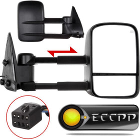 ECCPP Towing Mirrors for Chevy Chevrolet Silverado Tahoe Suburban GMC Sierra Yukon XL Black Power Heated Pair Mirrors 2000 2001 2002