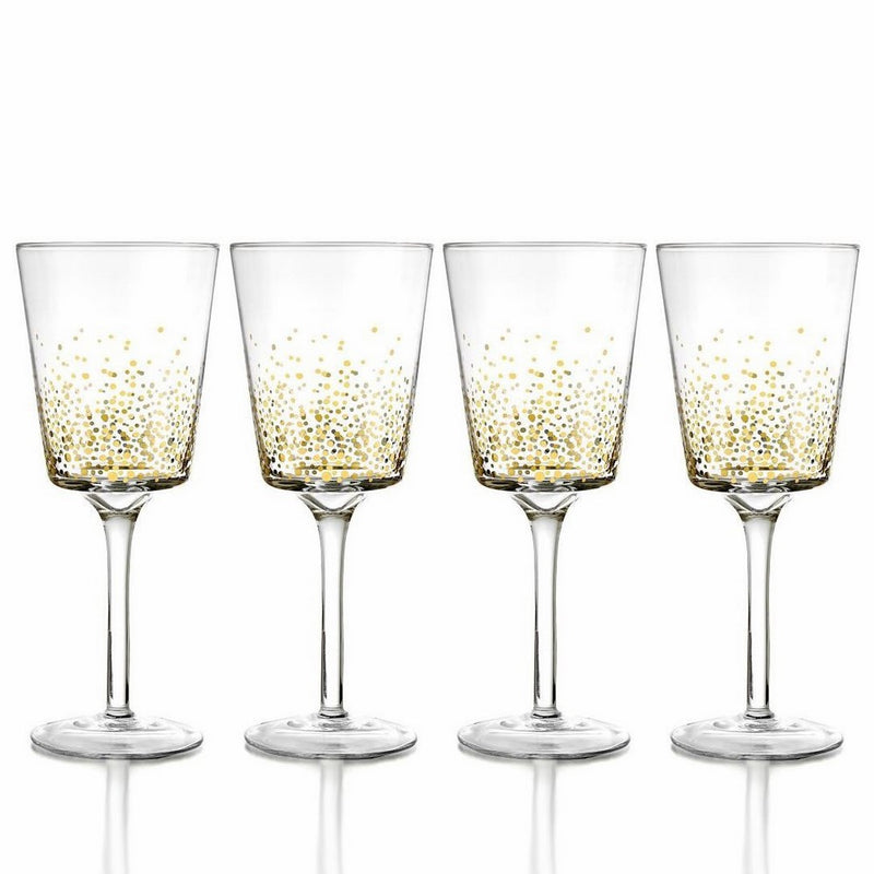 Fitz and Floyd Luster Red Wine Goblets (Set of 4), Gold