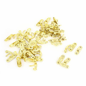 Uxcell Right Latch Hook Antique Wood Box Hasp Catch Decor, Gold Tone, 20-Piece