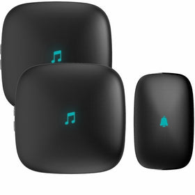 SadoTech ST-FXR-BL Touch Activated Wireless Doorbell with 100-Percent Waterproof Button and 2 Plugin Receivers Operating at Over 500' Range with Over 50 Chimes