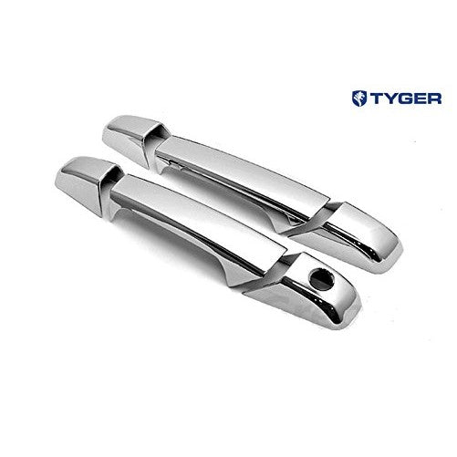 TYGER ABS Triple Chrome Plated Door Handle Cover Fits 07-13 Yukon/Sierra(Not for Classic)/07-13 Escalade/ESV/EXT/07-13 Silverado (Not for Classic)/Suburban/Tahoe 2 Doors W/O Passenger Side Keyhole