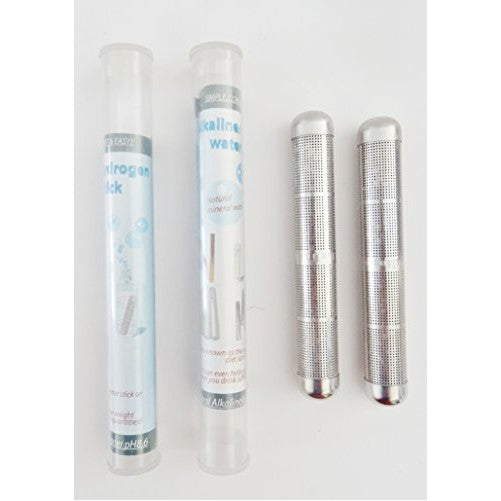 Pack of 2, New improved Alkaline Water Sticks with rounded ends. Make High pH Alkaline Water at Home or on the go.