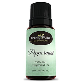 Living Pure Essential Oils #1 Peppermint Oil - Aid Indigestion & Freshen Rooms - Natural Headache Relief - 100% Organic Therapeutic & Aromatherapy Grade, 15ml