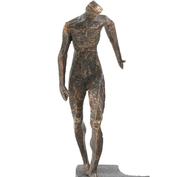 Miniature Polyresin Family Statuetted, Bronze and Gray