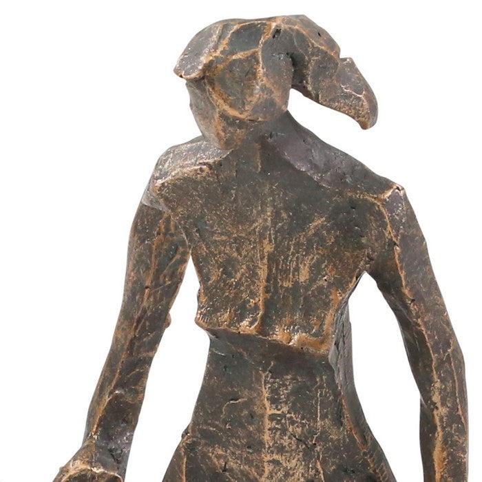 Miniature Polyresin Family Statuetted, Bronze and Gray