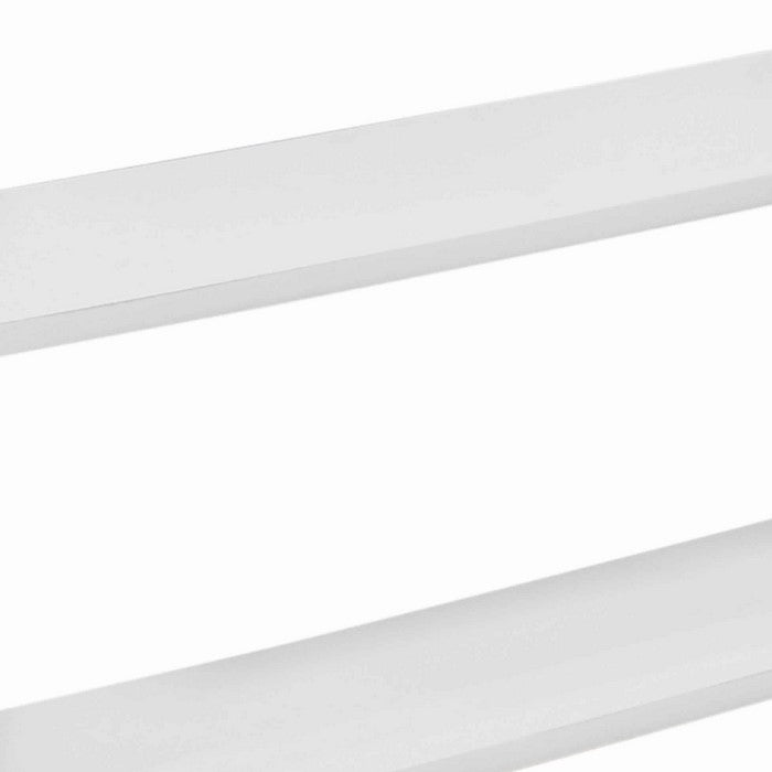 Contemporary Wood and Metal Ornate 2 Tier Wall Shelf, White and Gold