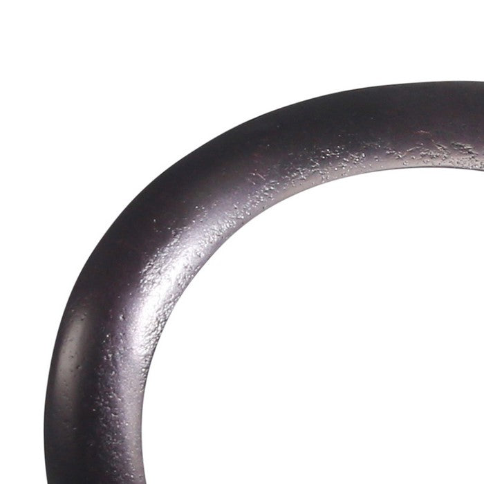 Aluminum Ovoid Sculpture with Block Base, Bronze and Black