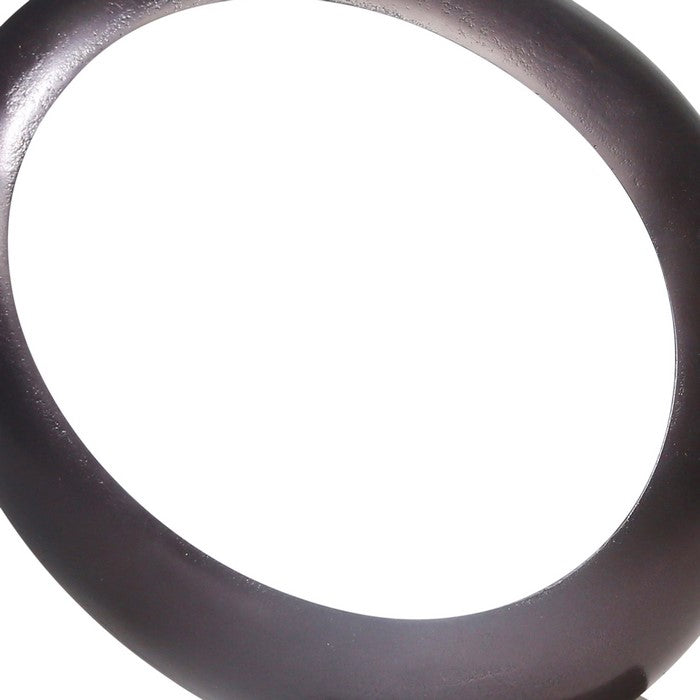Aluminum Ovoid Sculpture with Block Base, Bronze and Black