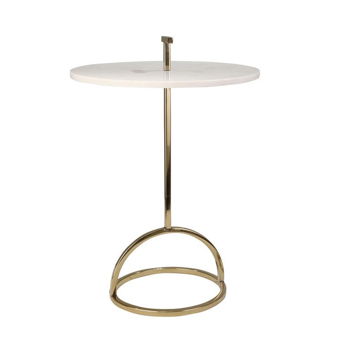 Metal Side Table with Marble Top, Set of 2, Multicolor
