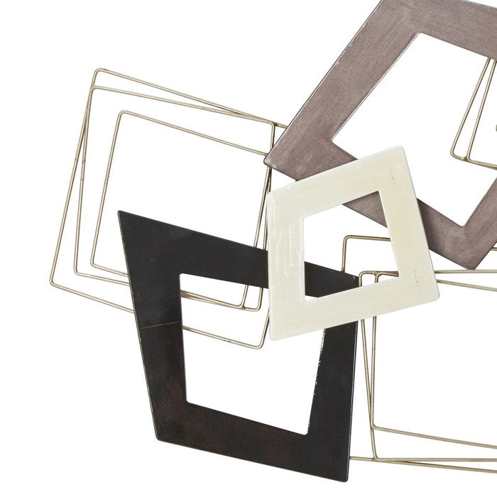 Metal Wall Decor with Geometric Pattern, Multicolor