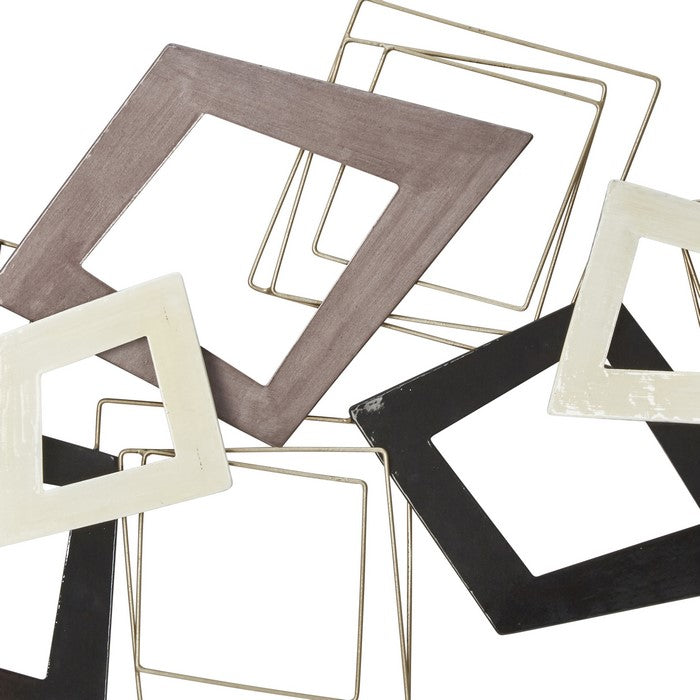 Metal Wall Decor with Geometric Pattern, Multicolor