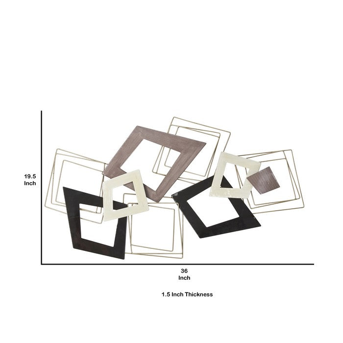 Metal Wall Decor with Geometric Pattern, Multicolor