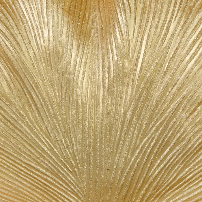 Polyresin Decorative Plate with Ginkgo Leaf Design, Gold