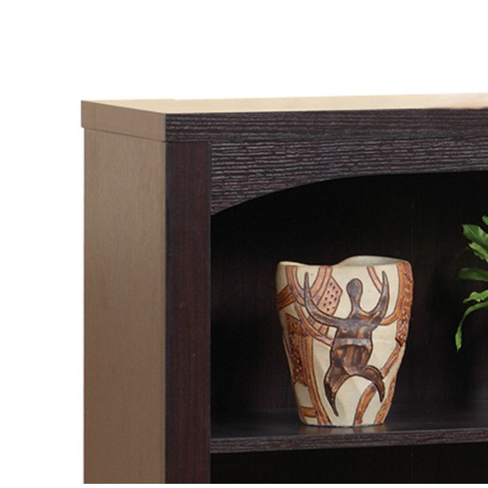 Transitional Style Wooden Bookcase with 3 Open Shelves, Brown