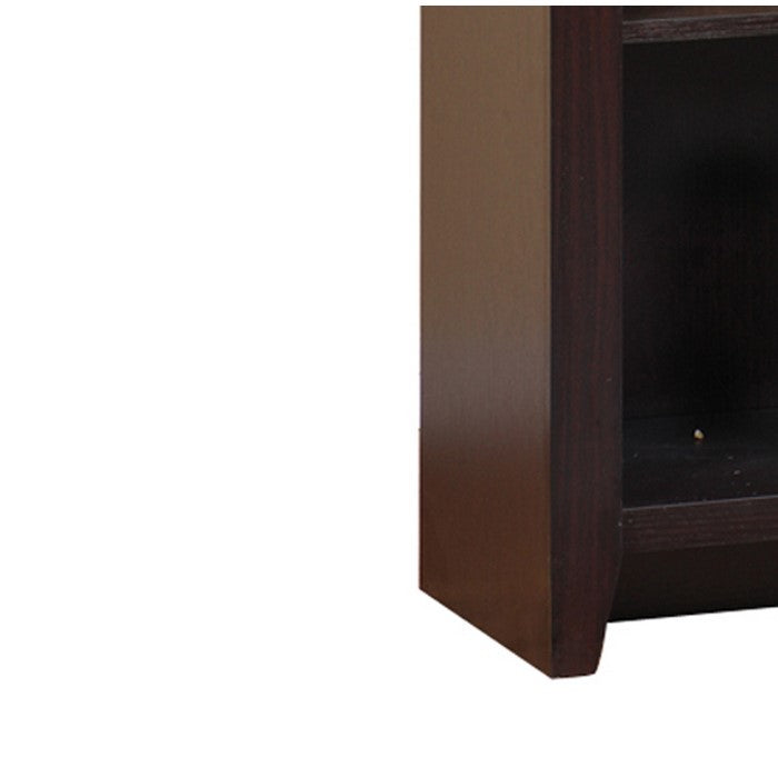 Transitional Style Wooden Bookcase with 3 Open Shelves, Brown