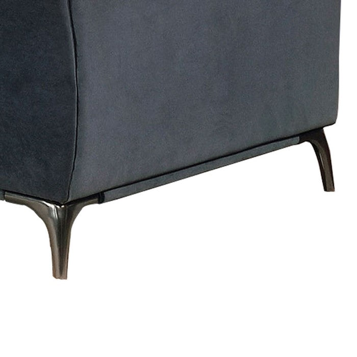 Fabric Upholstered Wooden Loveseat with Rolled Armrest, Gray