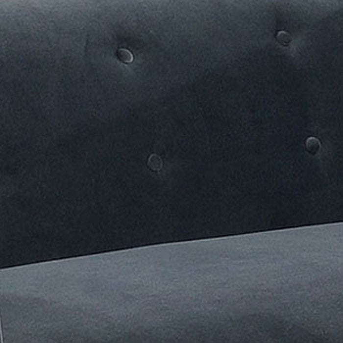 Fabric Upholstered Wooden Loveseat with Rolled Armrest, Gray
