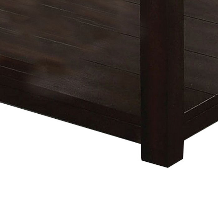 Transitional Coffee Table with Rectangular Marble Top, Brown