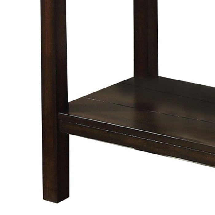Transitional Sofa Table with Genuine Marble Top, Brown