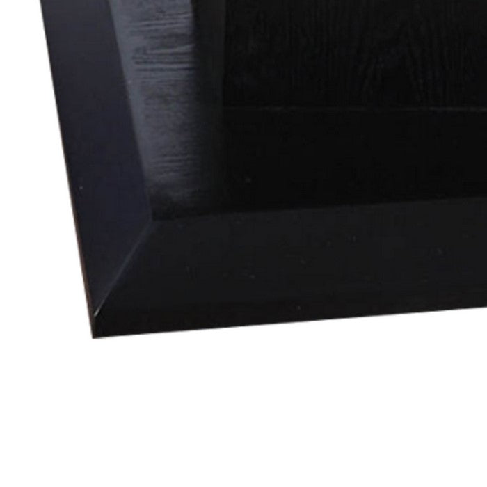 Contemporary Coffee Table with Etched Glass Panel, Black