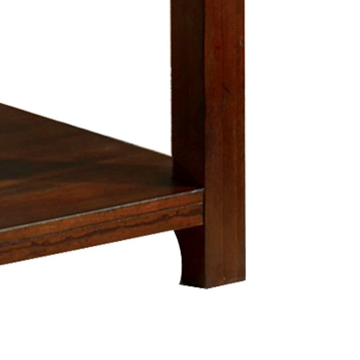 Traditional Coffee Table with Rectangular Top and Tapered Legs, Brown