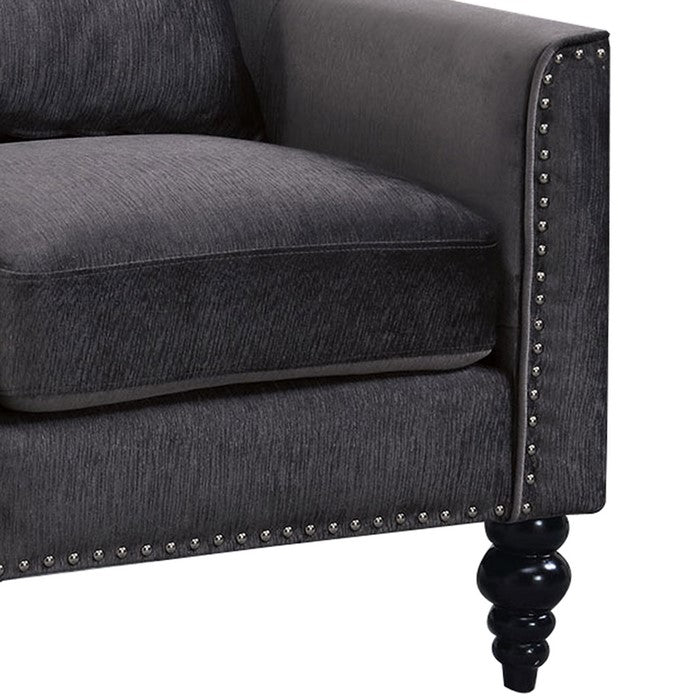 Modern Style Study Chair with Seashell Tufting, Gray