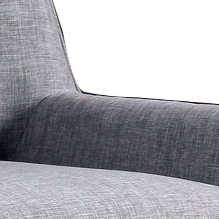 Wooden Accent Chair with Tufted Back and Angled Legs, Brown and Gray