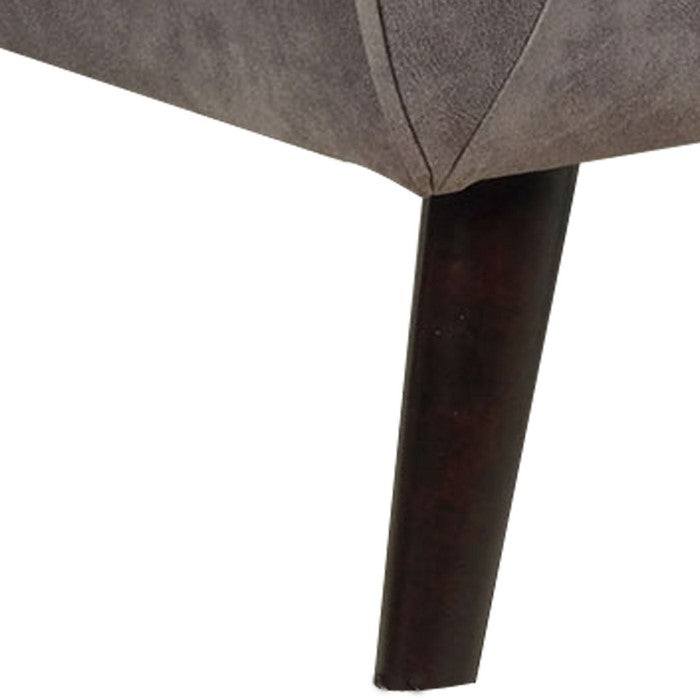 Leatherette Accent Chair with Tufted Back and Angled Legs, Brown
