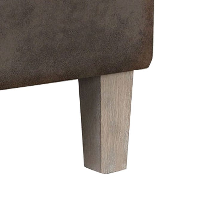 Leatherette Accent chair with Box Cushion Seat,Beige and Brown