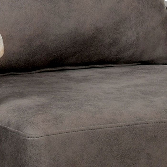 Leatherette Accent chair with Box Cushion Seat,Beige and Brown