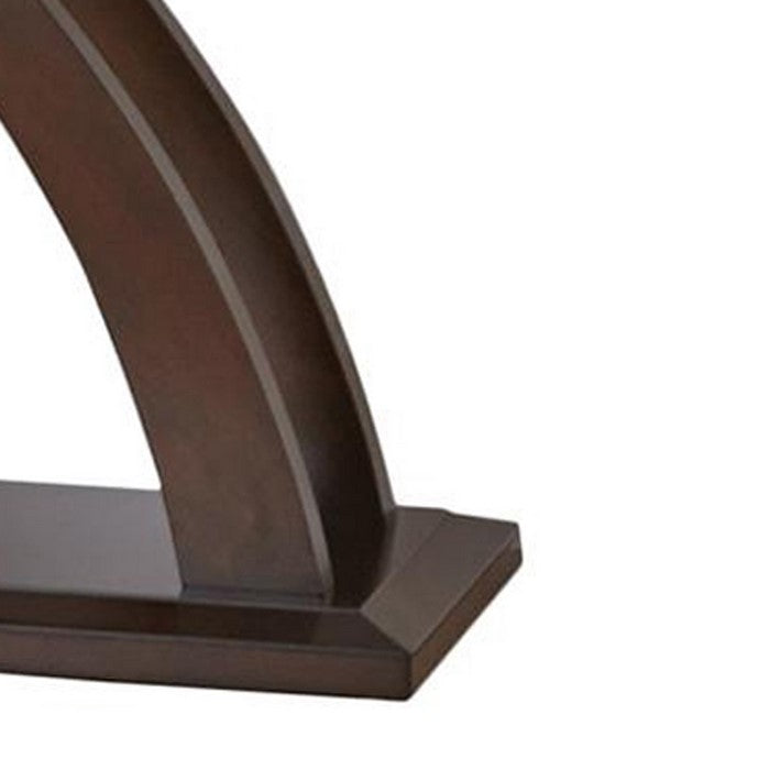 Sofa Table with X-Cross Base Support and Open Bottom Shelf, Brown