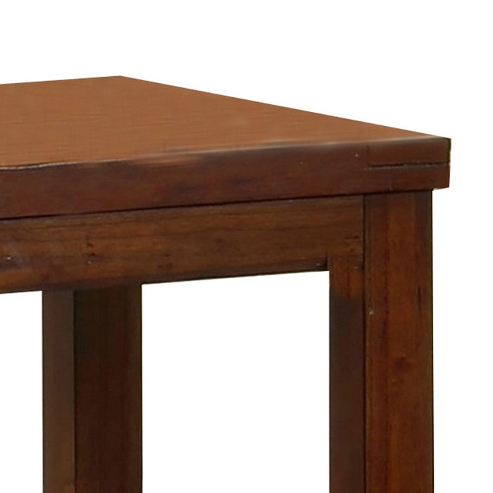 Square Shaped End Table with Open Bottom Shelf, Brown