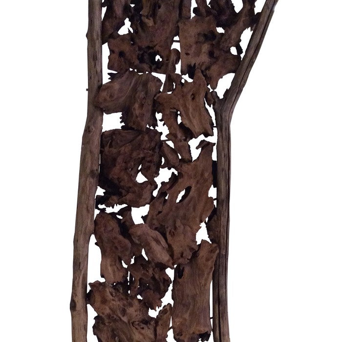 Traditional Style Wooden Freestanding Screen, Brown